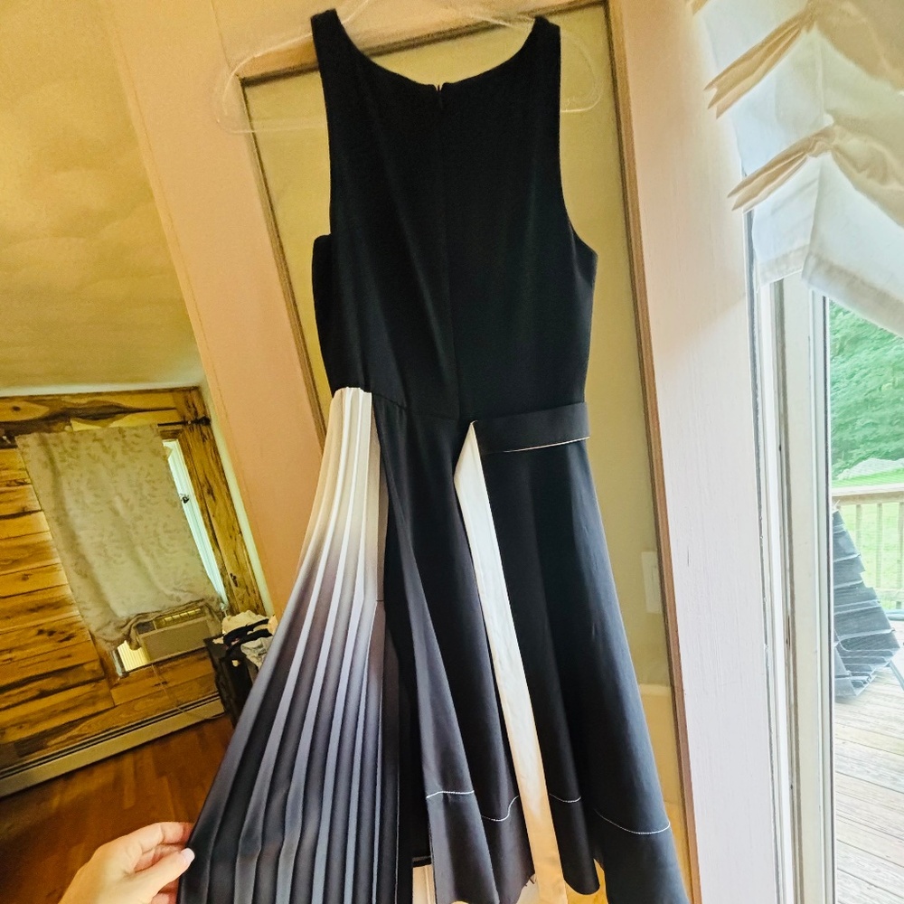 Donna Karen Pleated Asymmetrical Dress